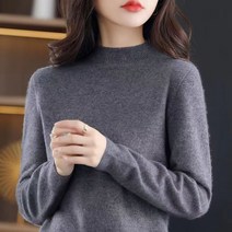 마감 겨울 여성 캐시미어 혼방 반목폴라 목티 모헤어 니트