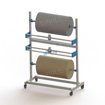 에어캡 뽁뽁이 거치대 선반 필름 포장 PE폼 뾱뾱이, 6 더블샤프트더블나이프1350x600x1550캐스터모델