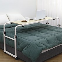[싱글침대책상] 바네스데코 아이올라 침대 높이조절 사이드 테이블 (wood), 단품