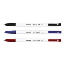 모나미 153 클립 볼펜 0.7mm 필기 저점도 잉크, 흑색