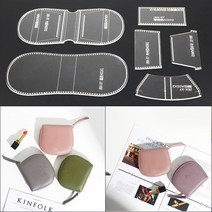 원데이클래스 가죽공방 카드지갑만들기 donyamy 1set diy 아크릴 여성용 짧은 지갑 지갑 가죽 템플릿 수제 공예 가죽 공예 재봉 도구, 없음