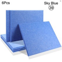 사운드 흡수 벽 패널 아트 6 Pcs 도어 씰 스트립 방음 음악 스튜디오 음향 절연, CHINA, 39--Sky Blue