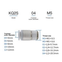 1pcs smc 타입 미니 에어 파이프 조인트 kjs4/04 kjs3/03 kjs6/06 kq2s08-m3/m5/m6/01 공압 부품, 04 KQ2S12-04S