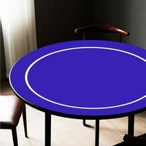 텍사스 홀덤 성인용 보드게임 포커 칩 원형 테이블 포카 카드 트럼프 판 매트, 블루 + 80x80x0.2cm