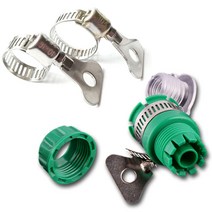 고압 호스 호수 분사기 호스건 수도꼭지 연결 밴드 반도 니플 클램프, 304스텐 수도젠더(2개입)