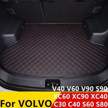 자동차 트렁크 매트 방수 후면 카고 커버 카펫 패드 테일 부트 라이너 볼보 XC60 XC90 XC40 S60 S90 V40 V60 V90 S80 C30 C40 에 적합, XC40 2019-2023+Brown
