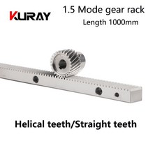 랙기어 Kuray-정밀 랙 및 피니언 가이드 스트레이트 톱니 헬리컬 1.5 모드 산업용 기계 45 스틸 맞춤형 크기, [02] Right Helical Teeth, [09] 1.5M 30x30x1meter