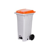 하이/PCS-120P/업소용/페달형/음식물쓰레기통/120L, 완충기, 주황