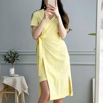 신세계TV쇼핑 [옷자락] 여자 랩원피스 언발란스 리본 해외여행 미디 원피스