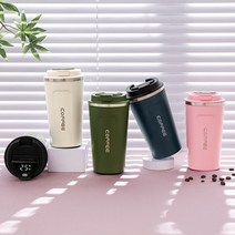 304 스테인리스 이중 진공 스마트 온도 표시 텀블러, 네이비, 510ml