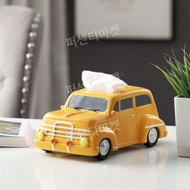 자동차 모형 티슈 박스 케이스 북유럽 휴지케이스 티슈박스 각티슈 소품 인테리어 피규어 냅킨, 만화 자동차 노란색 티슈 박스