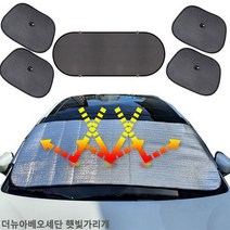 더뉴아베오세단 햇빛가리개 앞유리커버 햇빛차단 차박, 앞창외부장착6종세트