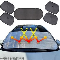 아베오세단 햇빛가리개 앞유리커버 6종 햇빛차단 차박, 앞창외부장착6종세트