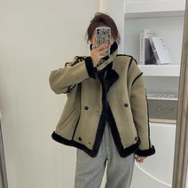 여성 자켓 버클 스웨이드 무스탕 인조모피 페이크퍼