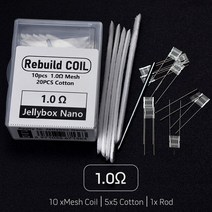 스마트공구 DIY 리빌드 키트 1.0 /0.9 젤리 박스 나노 Xros 미니 도릭 20 포드 칼리번 G 베이프 교체용, 05 5x Jelly 1.0ohm