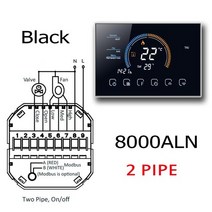 난방 냉각용 팬 코일 온도 조절기 RS485 MODBUS 4 파이프 2, 03 8000ALN-Black_02 95-240VAC