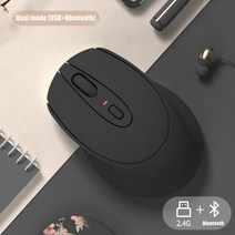 마우스 무선마우스무선 마우스 블루투스 컴퓨터 사일런트 인체 공학적 게임용 노트북 pc용, 02 Dual mode Black