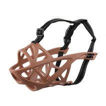 강아지짖음방지기 입마개 편안한 경량 무차별적으로 먹는 것을 방지 애완 동물 안티-짖는 총구 얼굴 가드, 04 Khaki_04 XL