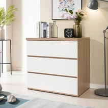 데코라인 데니 3단서랍장 800, 메이플