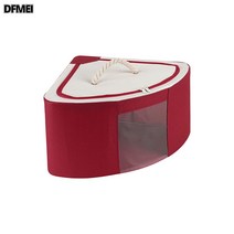 DFMEI.storage box--코너 박스 방수 방습 패브릭 부채꼴 접이식 수납 수납함, 스몰【38*38*23cm】, 붉은색