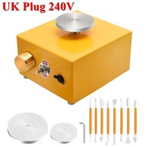 전기물레 미니 전기 도자기 휠 트레이 조각 키트 세라믹 클레이 도구 성형 기계 미, UK Plug 2