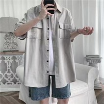 HXT 봄 여름 남성 반팔 셔츠 남방 카라 오버핏 플랩포켓 상의 데일리 빅사이즈 S~8XL