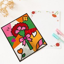 민화 카네이션 포일아트 카드 어버이날 스승의날 포일 칼라은박지 컬러포일 호일아트 홀로그램 만들기재료 DIY