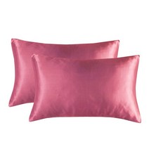 실크베개커버 베개커버 실크 베개 커버 2 개 새틴 헤어 편안한 장식 51X66CM