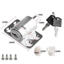 슬라이딩 도어 창 잠금 장치 2 키 포함 아기 안전 보호 도난 방지 도어 창문 보안 잠금 장치 세트, Silver 2