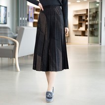 여성 엄마옷 모슬린 사선체크 주름 스커트 YSK112102 마담 미시옷 중년여성의류 50대 60대여성옷 빅사이즈