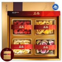장수왕 명품 과일칩 4종 선물세트 /명절 설날 구정 추석 답례품 고급 과일 건과일 선물, 1세트