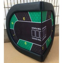 접이식 포커 테이블 타원형 어른 장난감 보드 게임, 2x1m 그린 블랙