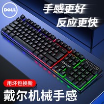 Dell Real Manipulator 키보드 마우스 세트 유선 데스크탑 노트북 E-스포츠 게임 전, [14] 전 마우스 패드를 전달하는 블랙 혼합 라이트키, [01]  규격, [01] 티샤프트 기계감