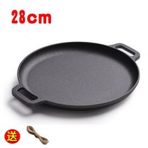 논코팅 무쇠 주철판 원형 그리들 고기불판 캠핑, 28cm