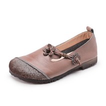 꽃장식 소가죽 엄마 할머니 편한 컴포트화 50대 신발 슈즈 단화