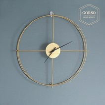 고르소 북유럽 골드 블랙 인테리어 아트 벽 시계, 골드50cm