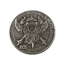 1935 호보 기념 동전 컬렉션-D 버팔로 니켈 악마 기념품 홈 인테리어 공예 데스크탑 장식 선물, 01 Coin
