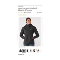 아크테릭스 바람막이 Arcteryx 여성 Atom LT Hoody med MEDIUM Blue /Black 2023 $260 Ultra Light