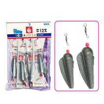 바다 원투 낚시 묶음추 보리멸 장어 도다리 원투추 묶음 바늘 채비 세트, 02.KH고급묶음추25호 4개