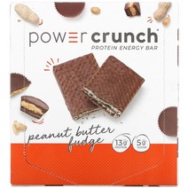 BNRG Power Crunch 프로틴 에너지 바 피넛버터 퍼지 바 12개 개당 40g(1.4oz)옵션확인필수