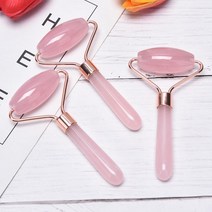 페이스롤러 니들롤러 마사지롤러 로즈 크리스탈 페이스 리프트 마사지 롤러 휴식 제이드 스톤 천연 쿼츠, 한개옵션0