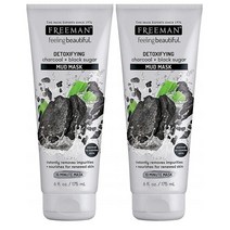 Freeman Detoxifying Mud Mask 프리맨 디톡시파잉 차콜 블랙슈가 머드 마스크팩 175ml 2팩