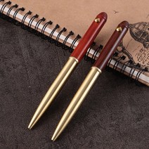고급 각인가능 앤틱 우드 황동 볼펜, 레드