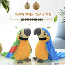 똑같이 말하는 따라쟁이 앵무새 인형 완구 인기 목소리녹음인형 말하는새인형 앵무새인형 말하는인형 앵무새장난감 어른 어른들이좋아하는 동물인형 재미있는 필수템 블루 작동인형, 레드