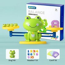 몬테소리 수학 장난감 디지털 개구리 균형 규모 교육 보드 게임 어린이 학습 선물, 02 green 40Frog