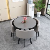 북유럽 4인용 대리석 세라믹 원형 스퀘어 테이블세트 가죽의자 거실라운지식탁 홈카페, B