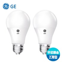 [무료배송]GE 삼파장 LED전구 백열등 4.5W 9W 12W 15W x 2개입(에너지효율 1등급 ), 주광색(하얀빛)