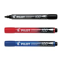 PILOT/퍼머넌트마카 100 둥근촉 1타12개 유성마카, 레드