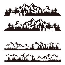 차량용 마운틴 스티커 캠핑카꾸미기 카라반 사이드 스티커, 유광화이트, 타입1, 정방향