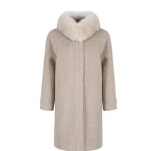 [행복한백화점][씨(SI)]폭스퍼 트리밍 노카라 코트 OM SFHRY2619